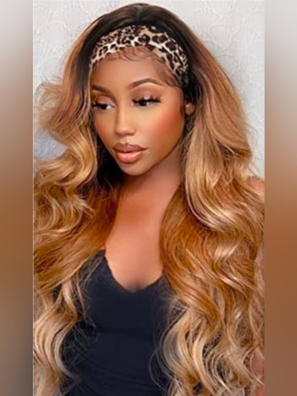 24inch Body Wave Ombre Blonde Headband Synthetic Hair Wig